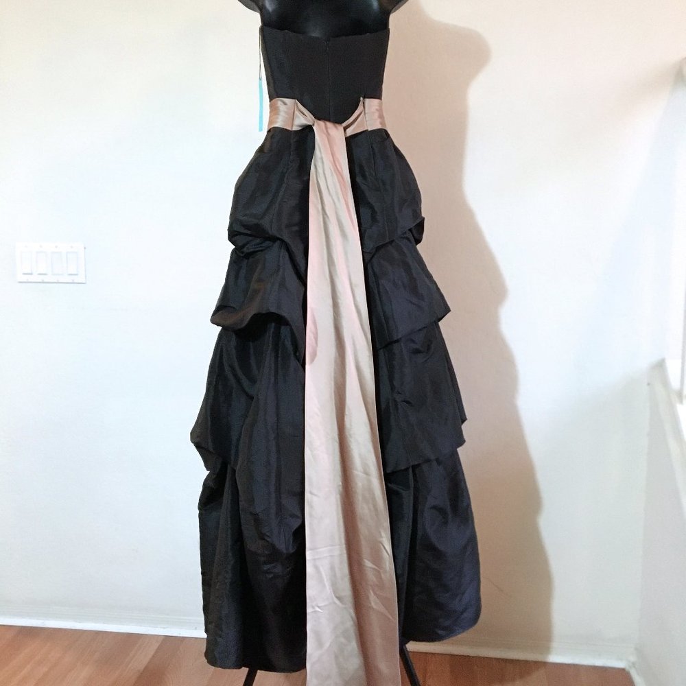 Camille La Vie Formal Evening Party Prom Pageant Dress Long Strapless Black 2 - Picture 9 of 11